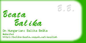 beata balika business card